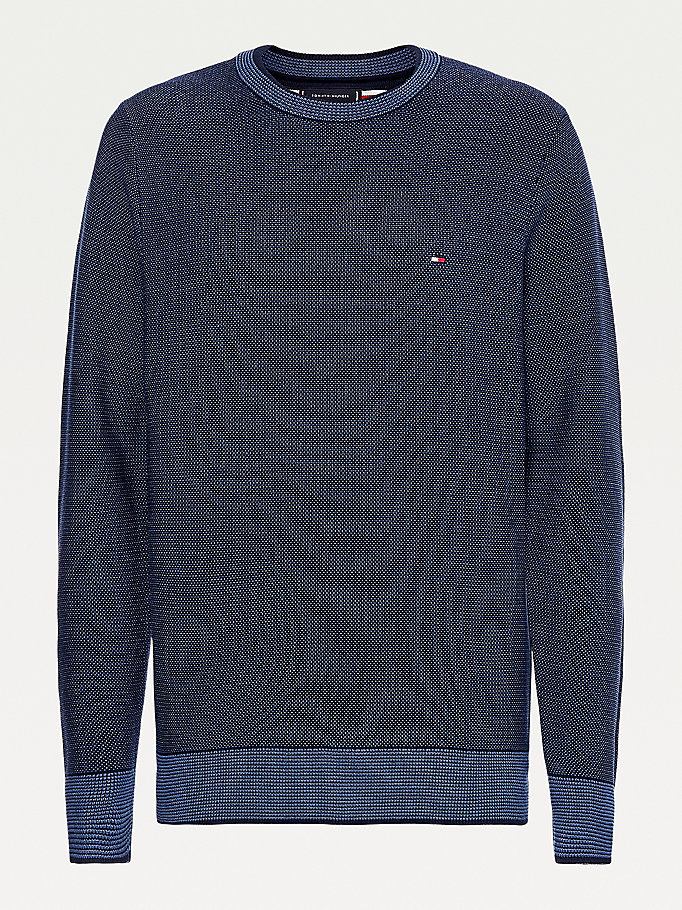 Tommy Hilfiger Three-Tone Organic Bomull Gensere Herre Blå | XFSLGH-023