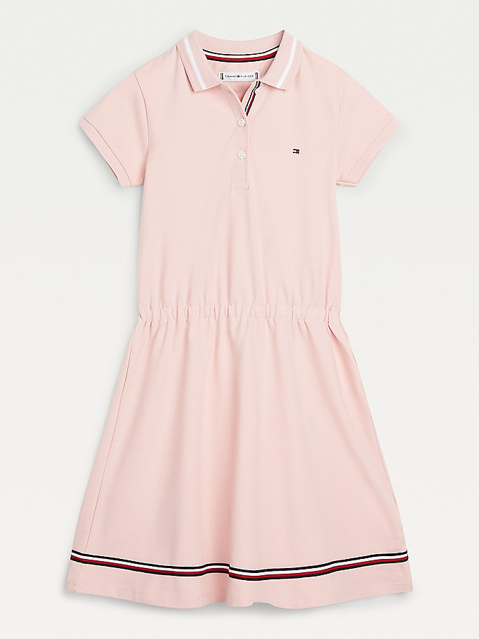 Tommy Hilfiger Tipped Collar Kjoler Jente Rosa | XLHAPW-965