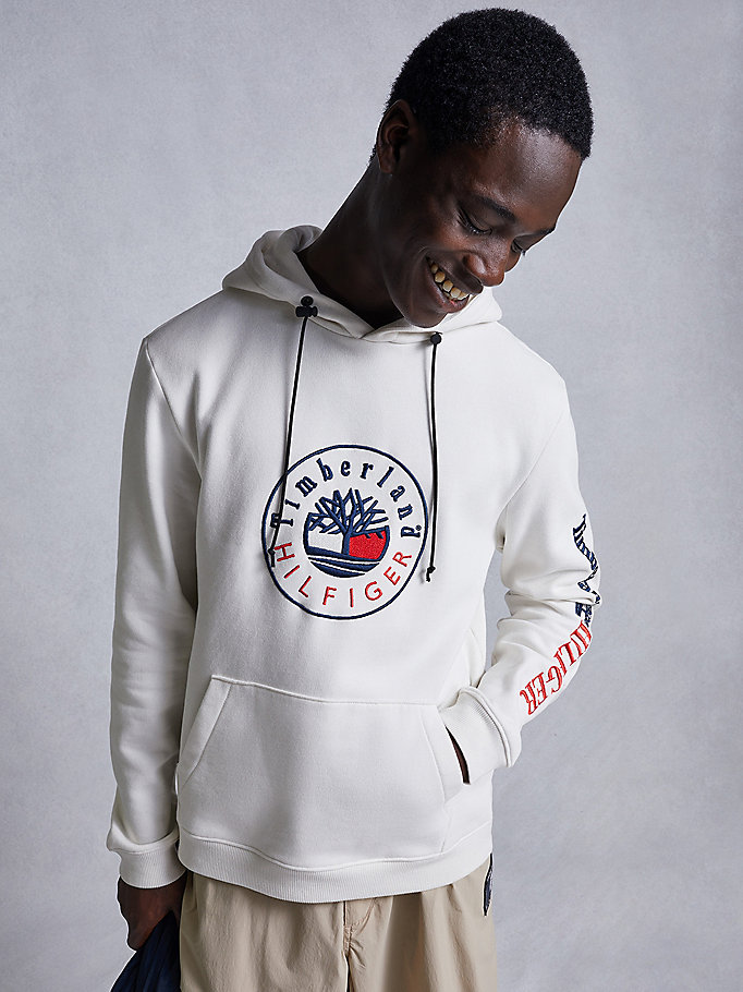 Tommy Hilfiger Tommyxtimberland Dual Gender Logo Hettegensere Herre Hvite | ELVNJT-815