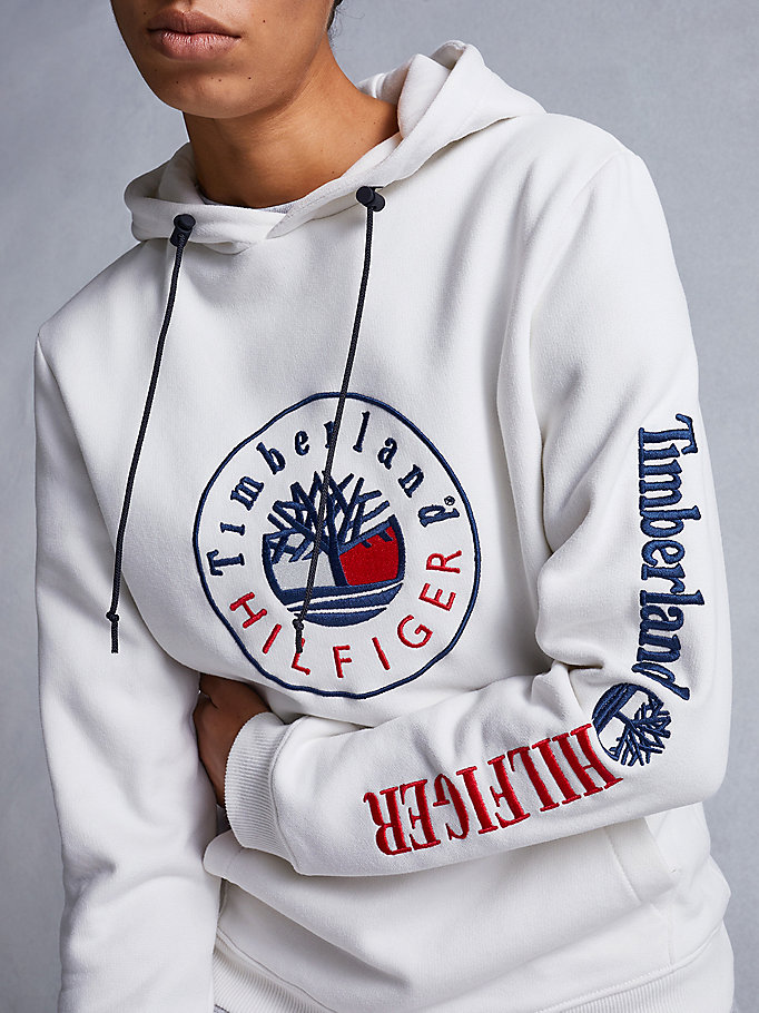 Tommy Hilfiger Tommyxtimberland Dual Gender Logo Hettegensere Herre Hvite | ELVNJT-815