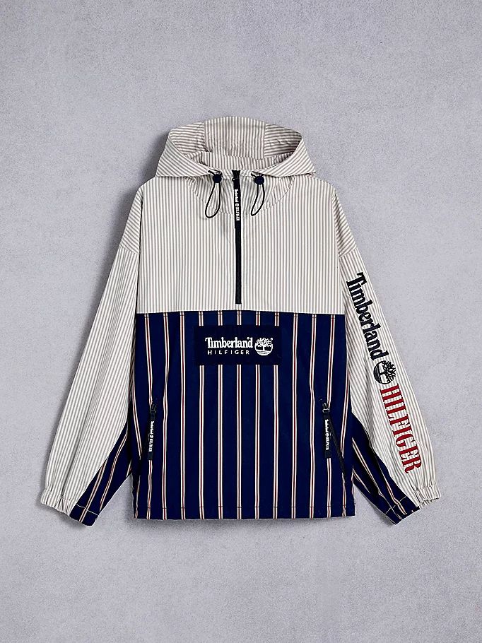 Tommy Hilfiger Tommyxtimberland Dual Gender Stripe Popover Skjorte Herre Blå | EUMXCQ-964