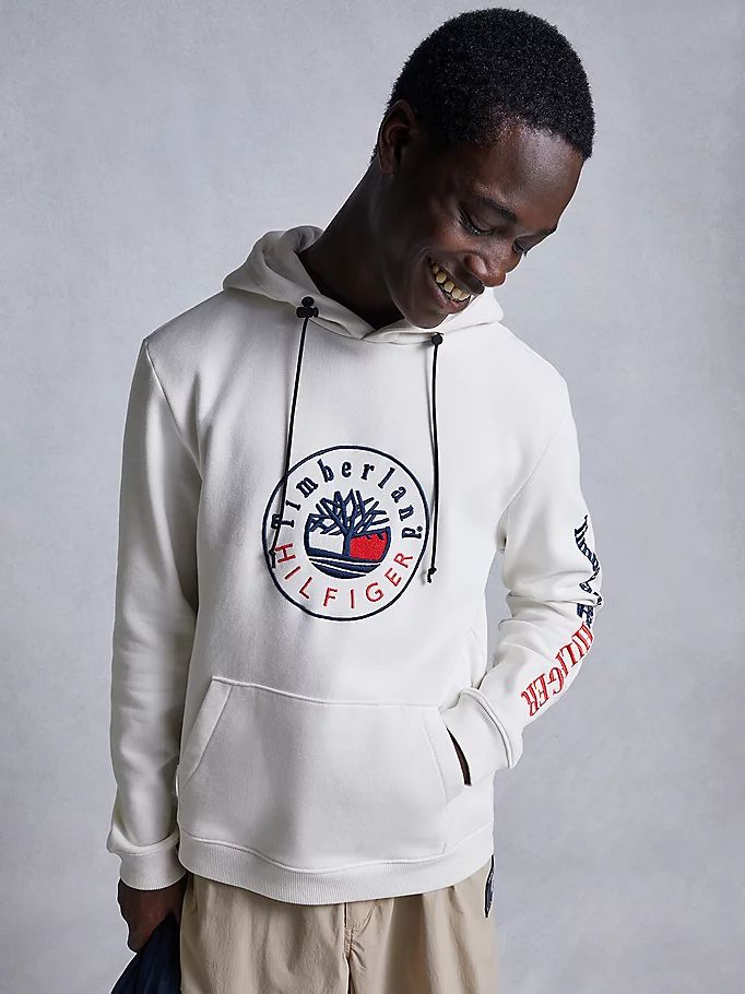 Tommy Hilfiger Tommyxtimberland Dual Gender Logo Hettegensere Herre Hvite | LXKIRT-421