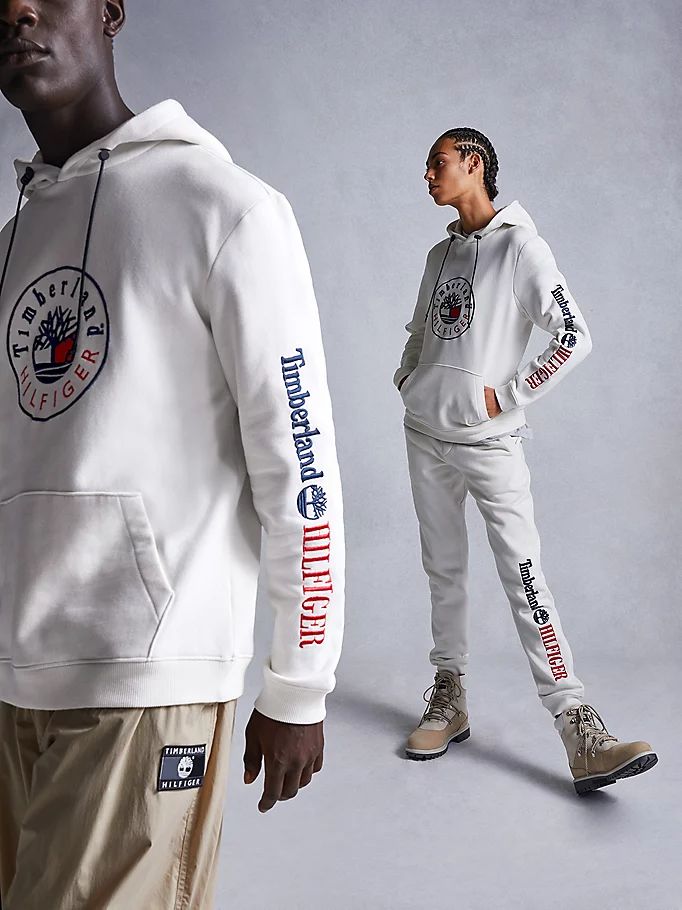 Tommy Hilfiger Tommyxtimberland Dual Gender Logo Hettegensere Herre Hvite | LXKIRT-421