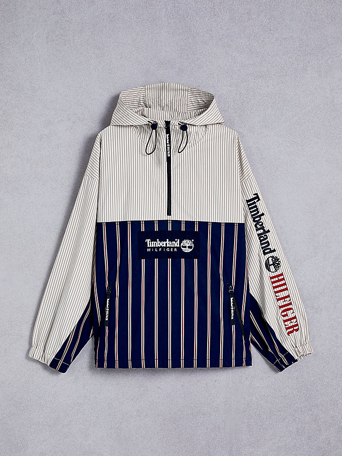 Tommy Hilfiger Tommyxtimberland Dual Gender Stripe Popover Skjorte Herre Blå | PVXJEB-615