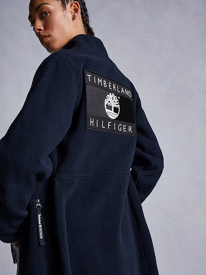 Tommy Hilfiger Tommyxtimberland Fleece Midi Kjoler Dame Blå | LIUQWX-870