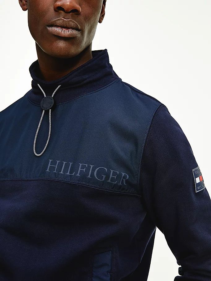 Tommy Hilfiger Utility Mock Neck Sweatshirt Herre Blå | ILOEPN-182