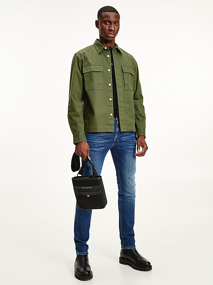 Tommy Hilfiger Utility Twill Relaxed Over Skjorte Herre Brune | ZRGAVN-046