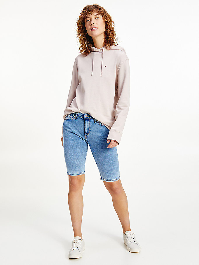 Tommy Hilfiger Venice Mid Rise Slim Shorts Dame Blå | FBOCRX-105