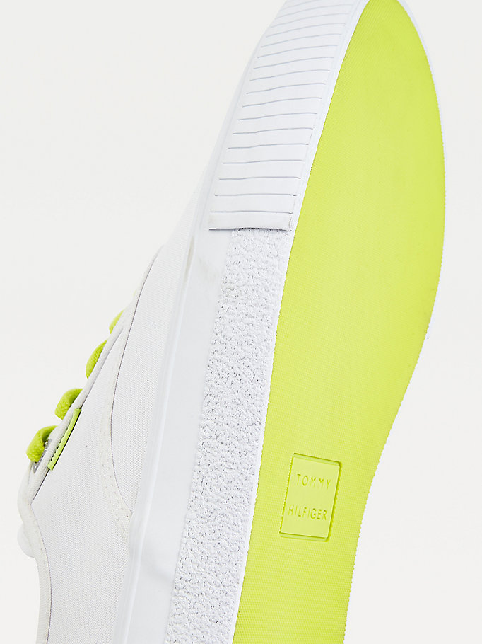 Tommy Hilfiger Vulcanised Neon Blonder-Up Joggesko Herre Hvite | WULDMY-341