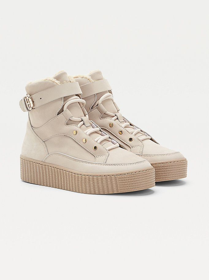 Tommy Hilfiger Warm Forede Ankelstøvletter Dame Beige | IDKWQY-986