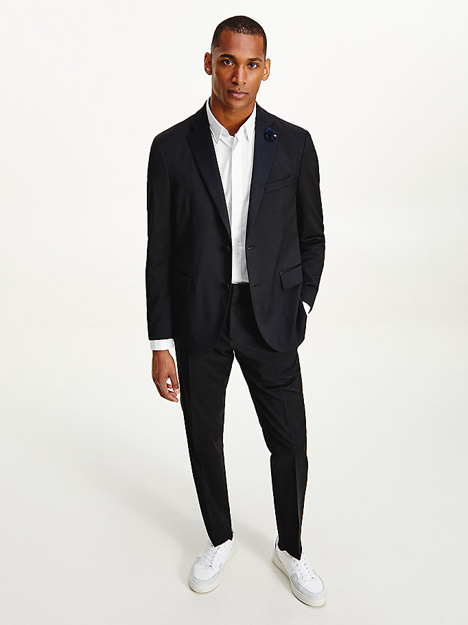 Tommy Hilfiger Wool Blend Slim Tuxedo Drakter Herre Svarte | YDHJVS-214