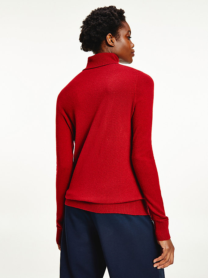 Tommy Hilfiger Wool Cashmere Roll Neck Gensere Dame Rød | ALUKVO-826