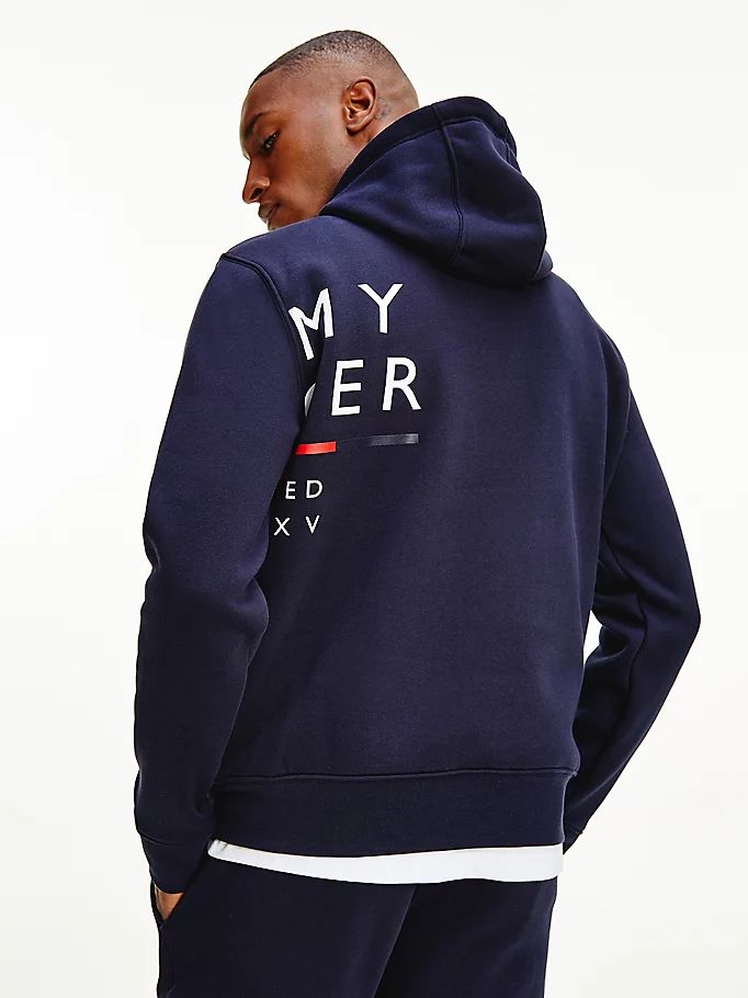 Tommy Hilfiger Wraparound Logo Fleece Hettegensere Herre Blå | GAHFCW-820