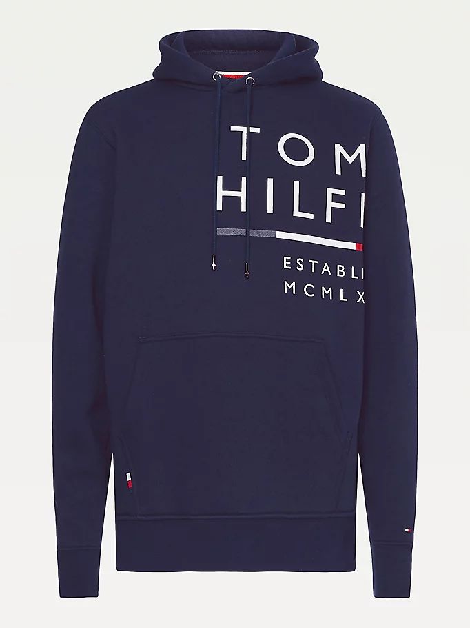 Tommy Hilfiger Wraparound Logo Fleece Hettegensere Herre Blå | GAHFCW-820