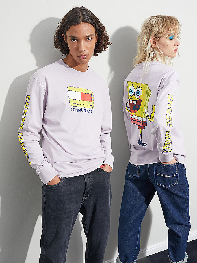 Tommy Hilfiger X Spongebob Squarepants Long Sleeve T-skjorte Herre Lilla | EWYVBN-670