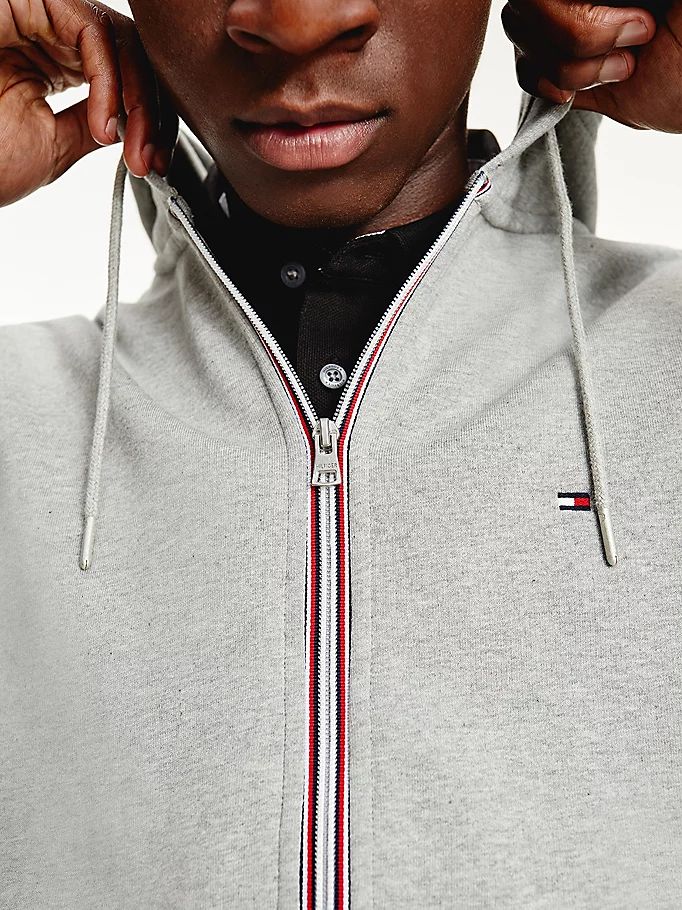 Tommy Hilfiger Zip-Thru Bomull Hettegensere Herre Grå | CKGMLP-750