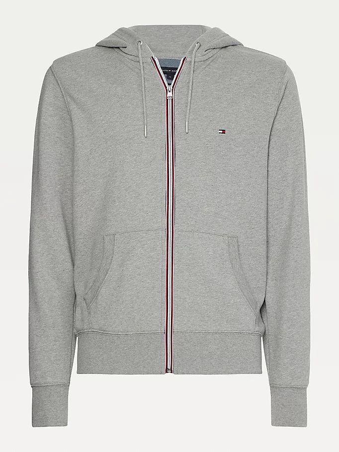 Tommy Hilfiger Zip-Thru Bomull Hettegensere Herre Grå | CKGMLP-750