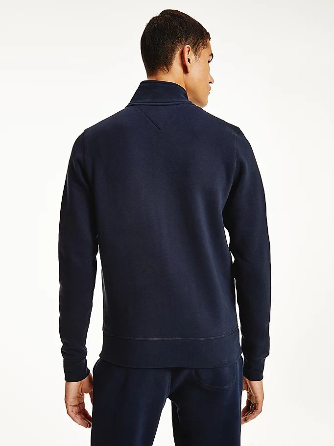 Tommy Hilfiger Zip-Thru Peached Fleece Hettegensere Herre Blå | TKPXMO-945