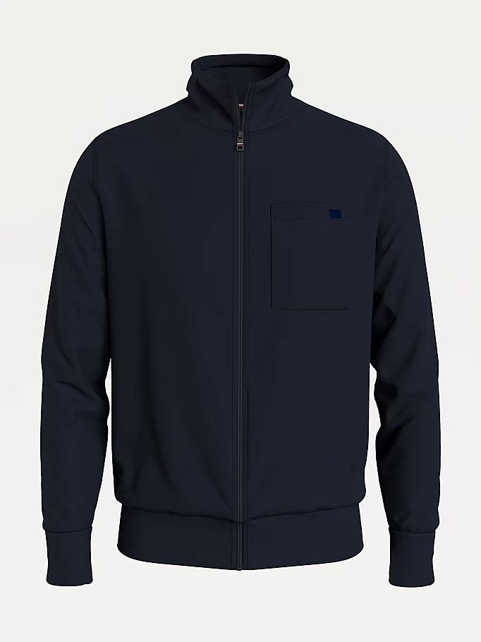 Tommy Hilfiger Zip-Thru Peached Fleece Hettegensere Herre Blå | TKPXMO-945