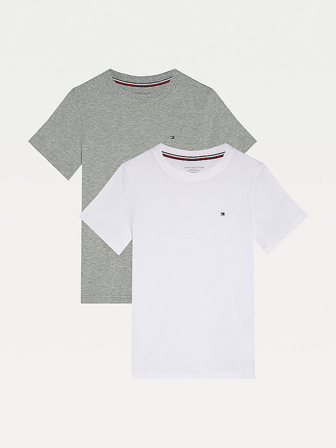 Tommy Hilfiger 2-Pack Kort Sleeve T-skjorte Gutt Grå | XWCMAB-372