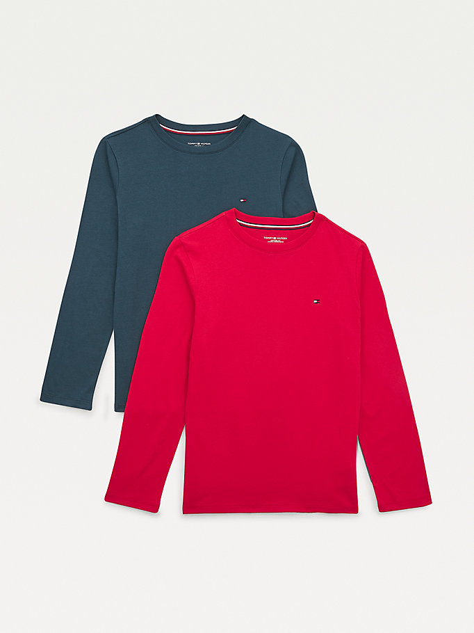 Tommy Hilfiger 2-Pack Long Sleeve T-skjorte Gutt Rød | MDXWEK-097