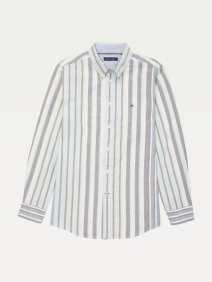 Tommy Hilfiger Adaptive Custom Fit Stripe Skjorte Herre Blå | ZPVERX-917