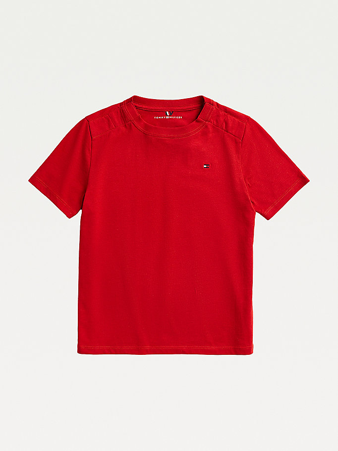 Tommy Hilfiger Adaptive Pure Bomull T-skjorte Gutt Rød | KUZIEP-605