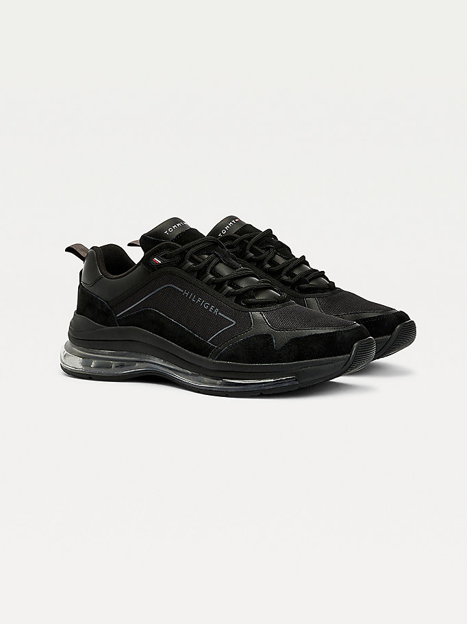 Tommy Hilfiger Air Bubble Premium Lær Joggesko Herre Svarte | FXWHIC-980