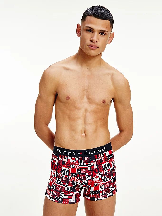 Tommy Hilfiger All-Over Print Bomull Trunks Undertøy Herre Beige | UXDZQY-875