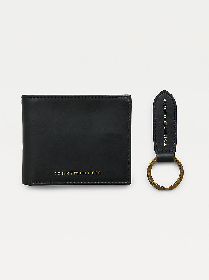 Tommy Hilfiger And Key Fob Gift Set Lommebok Herre Svarte | USRJCH-018