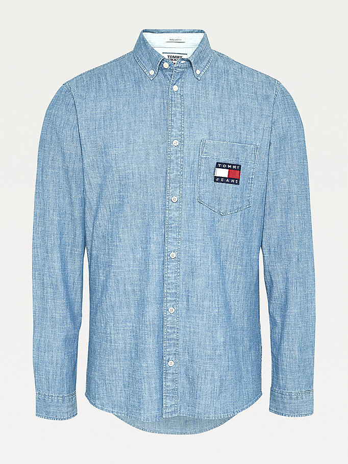 Tommy Hilfiger Badge Chamy Skjorte Herre Blå | RCXMES-832