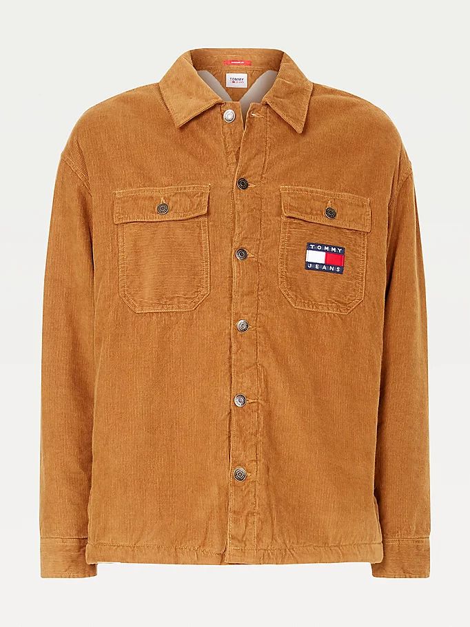 Tommy Hilfiger Badge Corduroy Sherpa-Forede Over Skjorte Herre Brune | IMNKZC-974