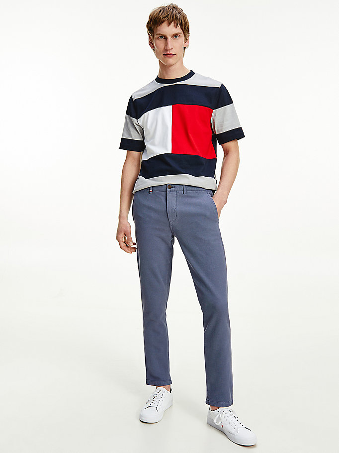 Tommy Hilfiger Bleecker Bomull Linen Slim Fit Bukser Herre Blå | IHUMLQ-348