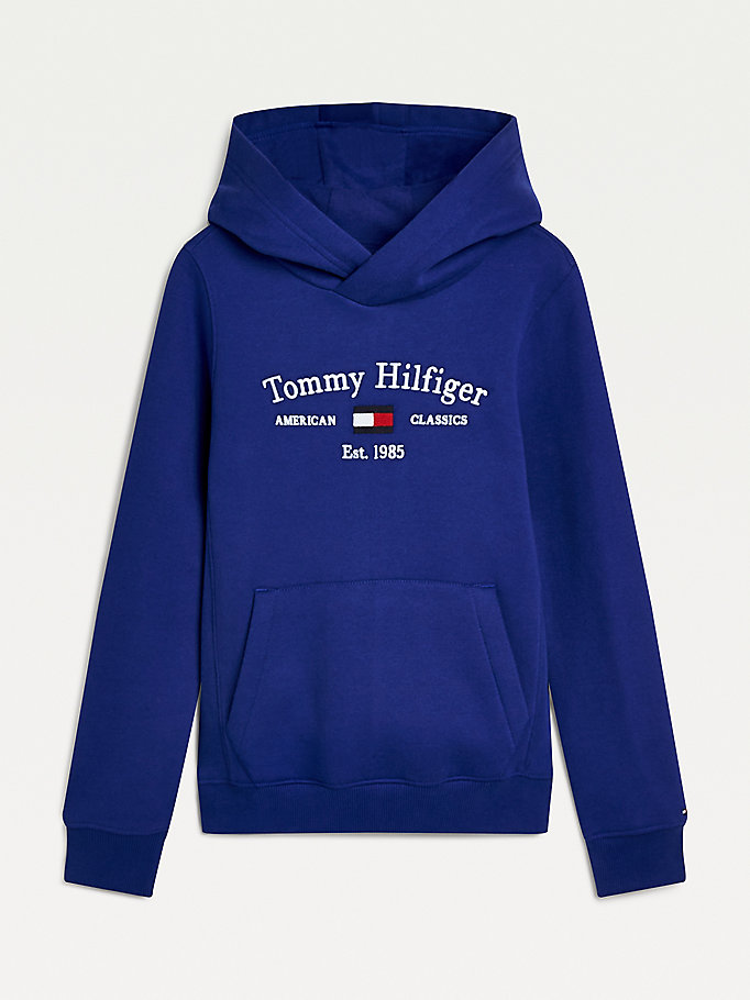 Tommy Hilfiger Bomull Logo Hettegensere Gutt Lilla | OTMGQU-269