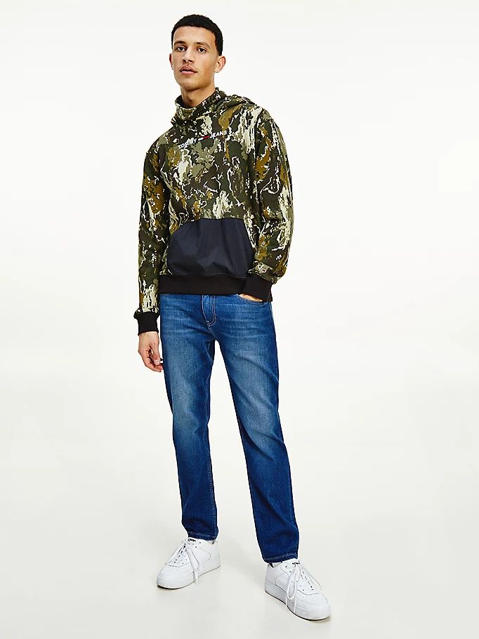 Tommy Hilfiger Camo Print Funnel Neck Hettegensere Herre Grønn | QFGPCK-710