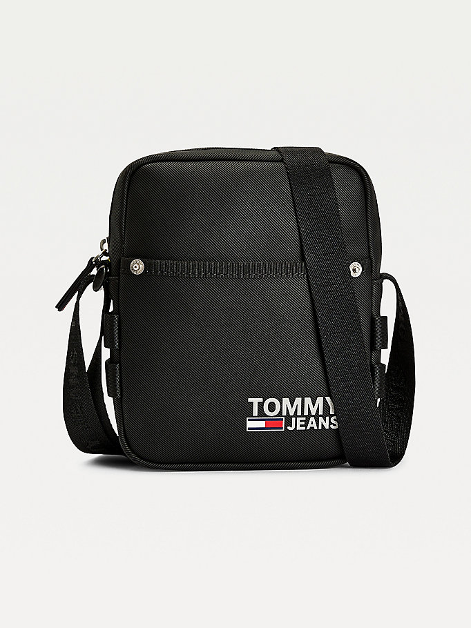 Tommy Hilfiger Campus Reflective Logo Reporter Messenger Bag Herre Svarte | RVXLGO-657