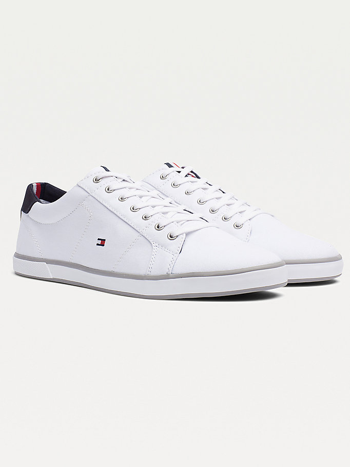 Tommy Hilfiger Canvas Blonder Up Joggesko Herre Hvite | PKEDGS-694