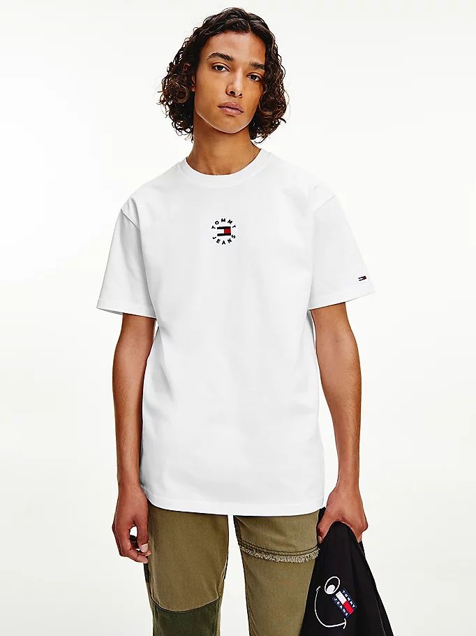 Tommy Hilfiger Circle Logo T-skjorte Herre Hvite | OUETSF-659