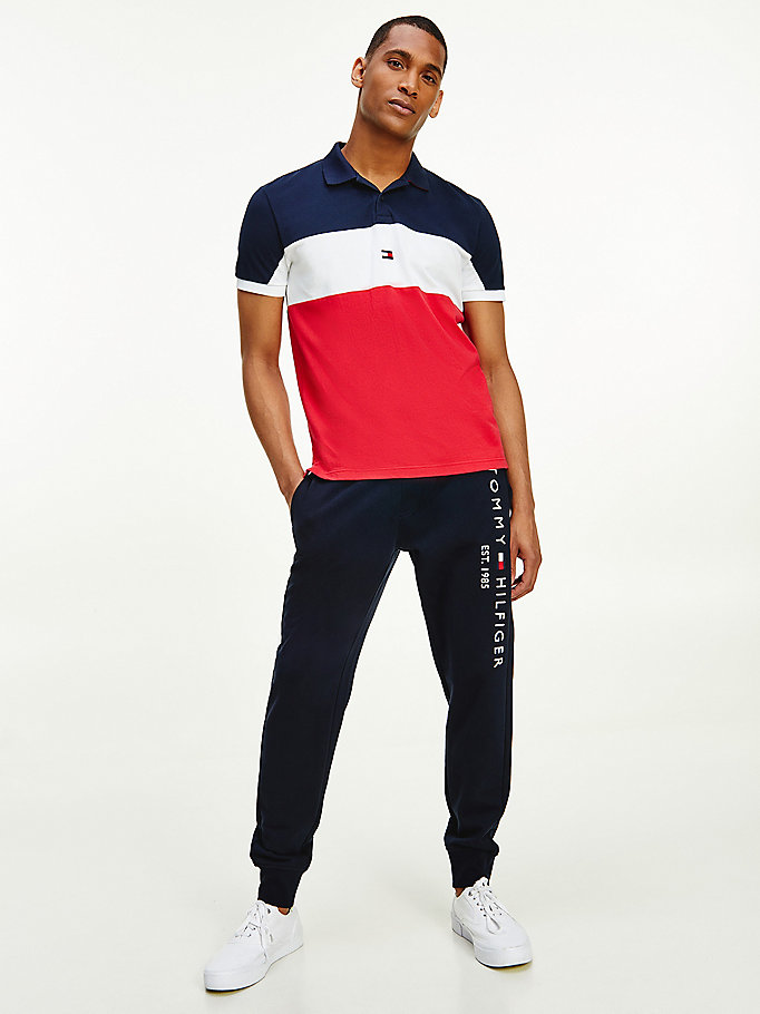 Tommy Hilfiger Colour-Blocked Regular Fit Polo T Skjorte Herre Blå | EFNQCU-284