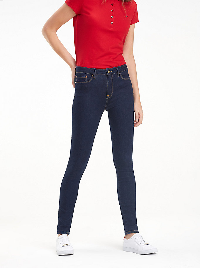 Tommy Hilfiger Como Heritage Skinny Jeans Dame Blå | EYXIOW-815