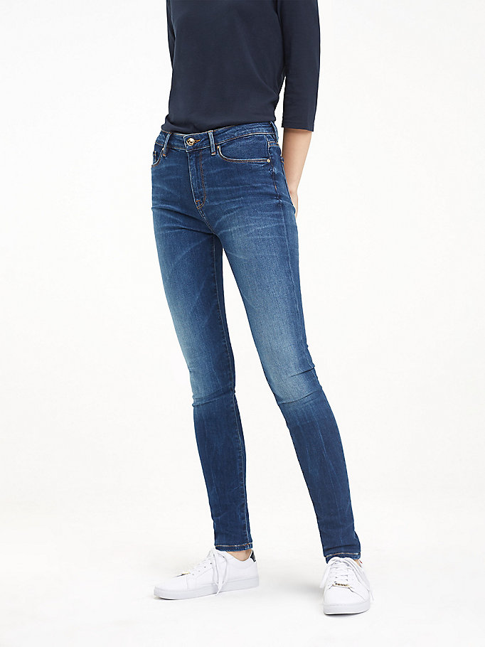 Tommy Hilfiger Como Heritage Skinny Jeans Dame Blå | SMYXZO-798