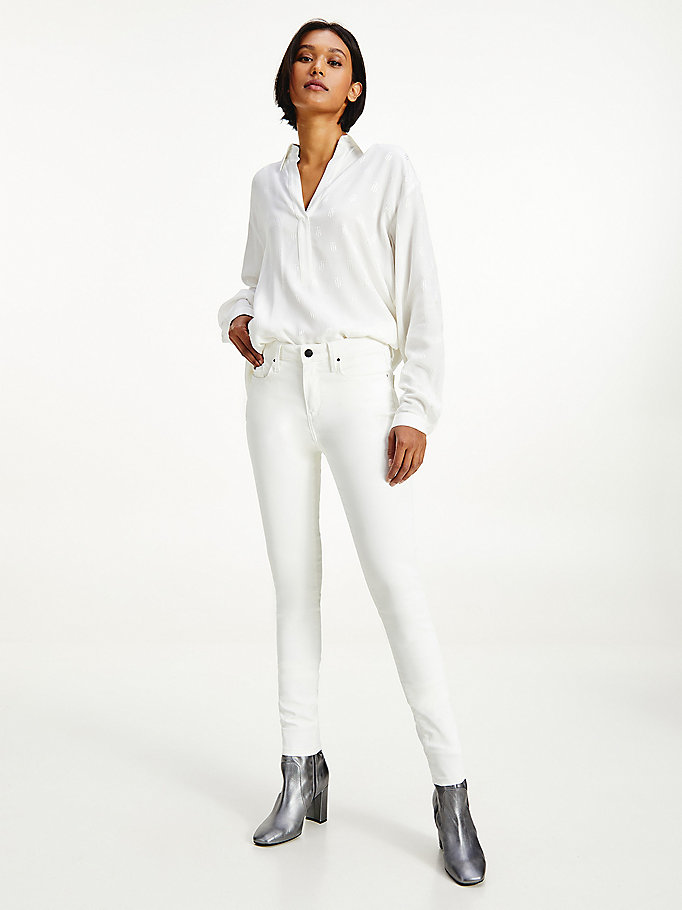 Tommy Hilfiger Como Mid Rise Skinny Jeans Dame Blå | FZATLM-267