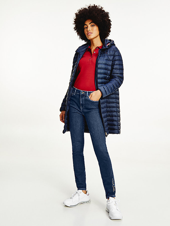 Tommy Hilfiger Como Mid Rise Skinny Jeans Dame Blå | QKZWEF-628