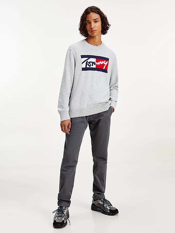 Tommy Hilfiger Crew Neck Relaxed Fit Gensere Herre Grå | RCSDVH-647