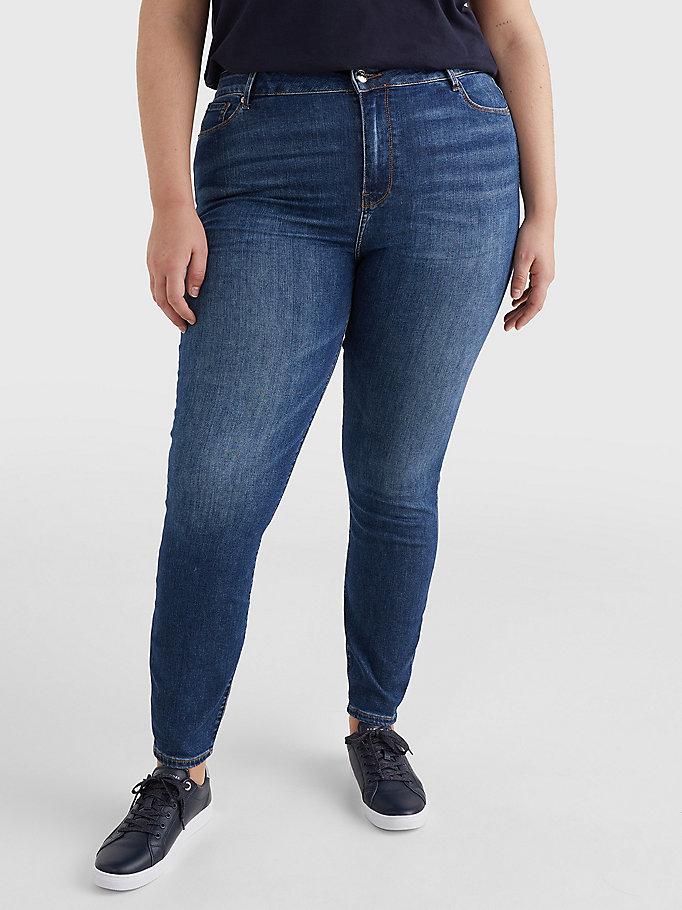 Tommy Hilfiger Curve Harlem High Rise Skinny Jeans Dame Blå | KUPQTY-985