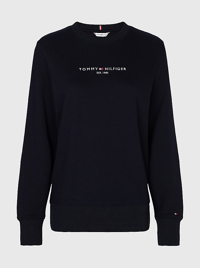 Tommy Hilfiger Curve Organic Bomull Sweatshirt Dame Blå | KTHLRQ-097