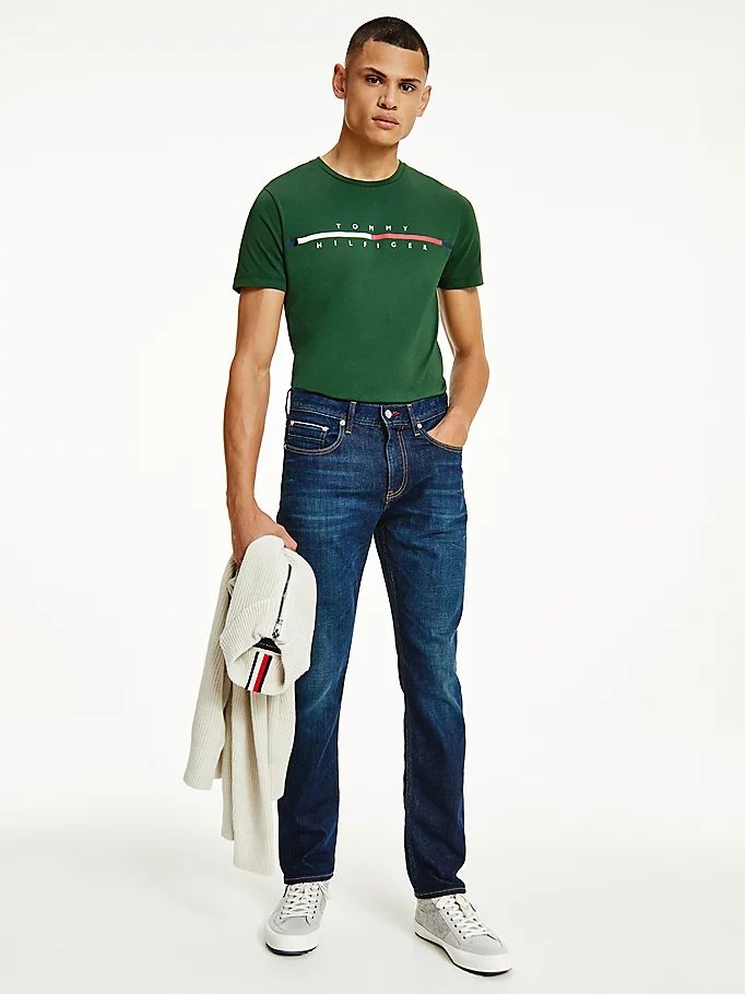 Tommy Hilfiger Denton Faded Straight Jeans Herre Blå | MROCGV-690