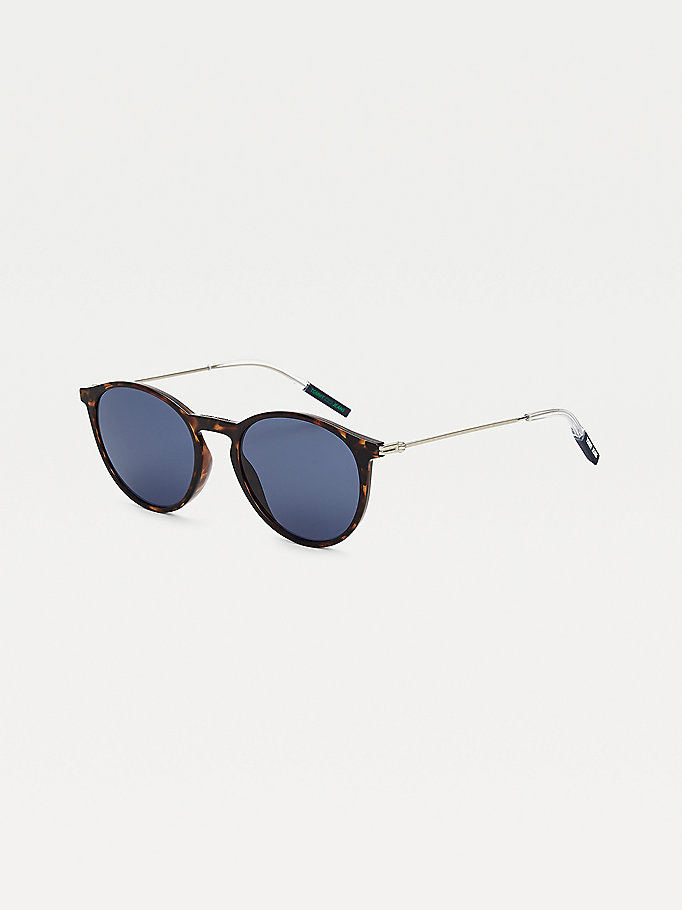 Tommy Hilfiger Double Bridge Round Solbriller Herre Brune | LKEFQS-817