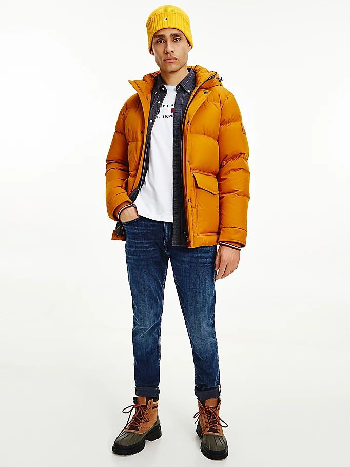 Tommy Hilfiger Down Puffer Jakke Herre Gull | QHZYXC-935