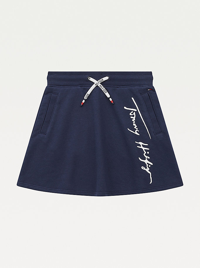 Tommy Hilfiger Drawstring Signature Logo Skjørt Jente Blå | UIHRCV-916